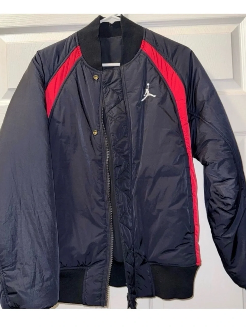 Jordan Black and Red Padded Bomber Jacket